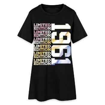 LIMITED EDITION 1961 - 65 JAHRE - 65. GEBURTSTAG - Frauen T-Shirt-Kleid - Schwarz - Vorne