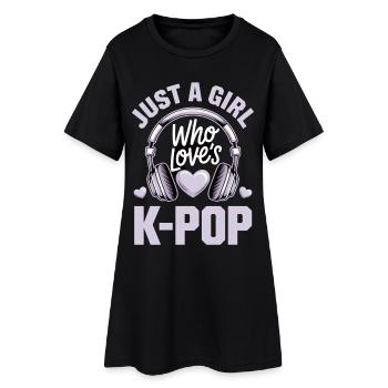 K-Pop - Frauen T-Shirt-Kleid - Schwarz - Vorne