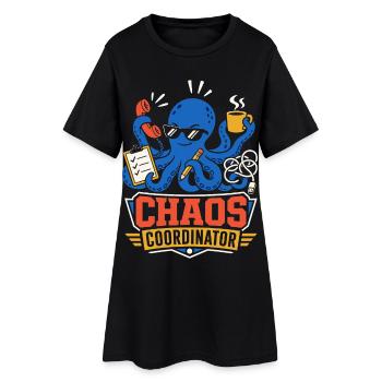 Chaos Coordinator Oktopus - Frauen T-Shirt-Kleid - Schwarz - Vorne