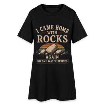 Géologue Collecteur de pierres Roches Roches - Robe T-shirt Femme - noir - Devant