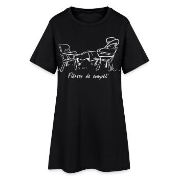 flaneur - Robe T-shirt Femme - noir - Devant