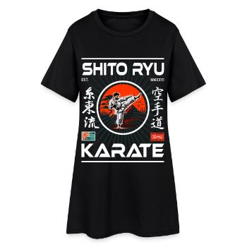 Shito-ryu design with kanji and karateka - Women’s T-Shirt Dress - black - Front