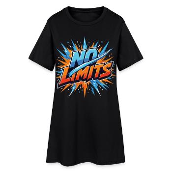 No Limits Motivation Sport Gaming Spruch Design - Frauen T-Shirt-Kleid - Schwarz - Vorne