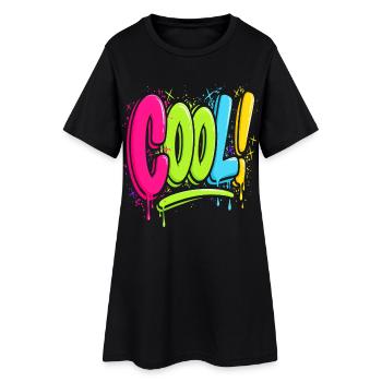 COOL! Neon Graffiti Splattered - Women’s T-Shirt Dress - black - Front