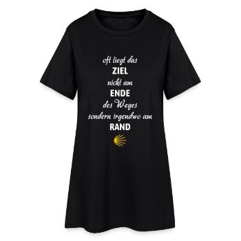 Ziel am Wegrand | Jakobsweg, Pilger, Santiago - Frauen T-Shirt-Kleid - Schwarz - Vorne