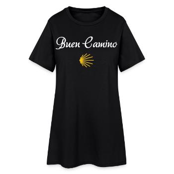 Buen Camino | Jakobsweg, Pilger, Santiago - Frauen T-Shirt-Kleid - Schwarz - Vorne