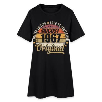 August 1967 Retro Vintage Geburtstag August 1967 - Frauen T-Shirt-Kleid - Schwarz - Vorne