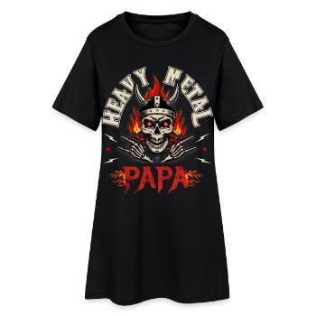 Papa Metalhead Geschenk Heavy Metal Rock Papa - Frauen T-Shirt-Kleid - Schwarz - Vorne