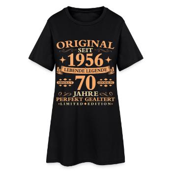 Geburtstag 70 Jahre Baujahr 1956 - Frauen T-Shirt-Kleid - Schwarz - Vorne