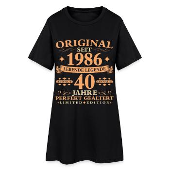 Geburtstag 40 Jahre Baujahr 1986 - Frauen T-Shirt-Kleid - Schwarz - Vorne