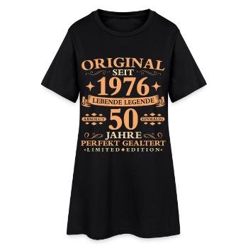Geburtstag 50 Jahre Baujahr 1976 - Frauen T-Shirt-Kleid - Schwarz - Vorne