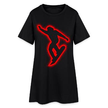 Snowboarder Snowboarding Kinder Herren Snowboard - Frauen T-Shirt-Kleid - Schwarz - Vorne