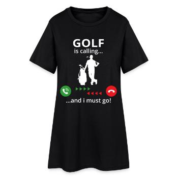 Le golf m’appelle et je dois y aller ! Golfeur - Robe T-shirt Femme - noir - Devant