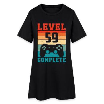 59e anniversaire Niveau 59 Joueur complet 59 ans - Robe T-shirt Femme - noir - Devant
