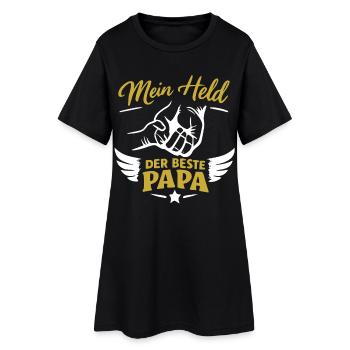 Mein Held Der Beste Papa - Frauen T-Shirt-Kleid - Schwarz - Vorne