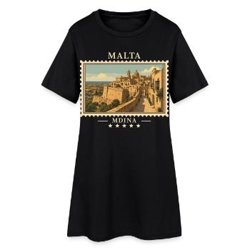 Marque de voyage vintage de Malte Mdina - Robe T-shirt Femme - noir - Devant