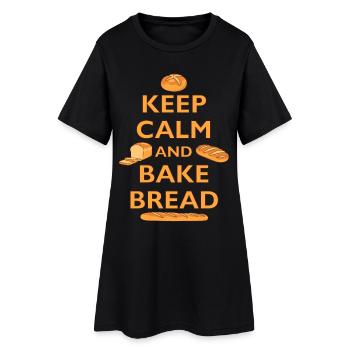 BÄCKER - KEEP CALM AND BAKE BREAD - BROT BACKEN - Frauen T-Shirt-Kleid - Schwarz - Vorne