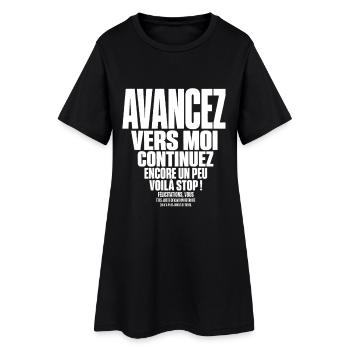 t-shirt retraité  - Robe T-shirt Femme - noir - Devant