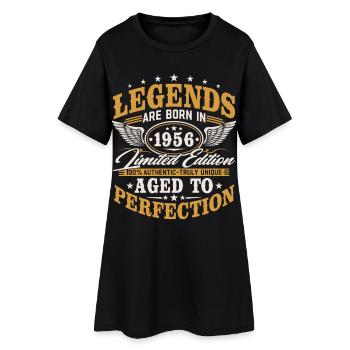 1956 Jahrgang geboren Geburtstag Vintage Geschenk - Frauen T-Shirt-Kleid - Schwarz - Vorne