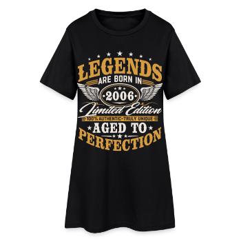 2006 Jahrgang geboren Geburtstag Geschenk Retro - Frauen T-Shirt-Kleid - Schwarz - Vorne