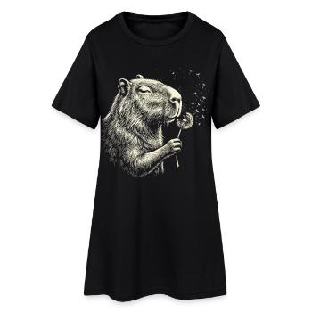 Pusteblume Bibertraum - Frauen T-Shirt-Kleid - Schwarz - Vorne