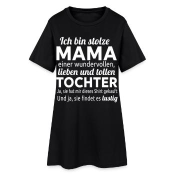 Stolze Mama einer wundervollen Tochter - Frauen T-Shirt-Kleid - Schwarz - Vorne