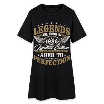 1986 Vintage Born Birthday Vintage Gift - Women’s T-Shirt Dress - black - Front