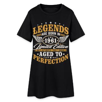 Cadeau vintage d’anniversaire Born 1961 - Robe T-shirt Femme - noir - Devant