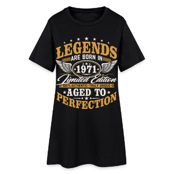 Cadeau vintage d’anniversaire Born 1971 - Robe T-shirt Femme - noir - Devant
