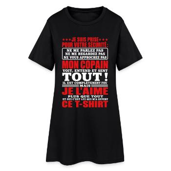 Copine Couple Cadeau humour personnalisé - Robe T-shirt Femme - noir - Devant