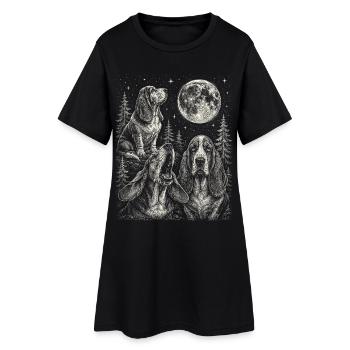 Race de chien Basset Hound drôle Moon - Robe T-shirt Femme - noir - Devant