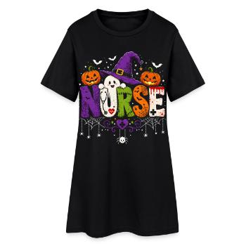 Krankenschwester Krankenpfleger Halloween - Frauen T-Shirt-Kleid - Schwarz - Vorne