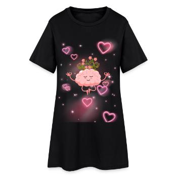 Zen-Einstellung – Wellness-Geschenk - Frauen T-Shirt-Kleid - Schwarz - Vorne