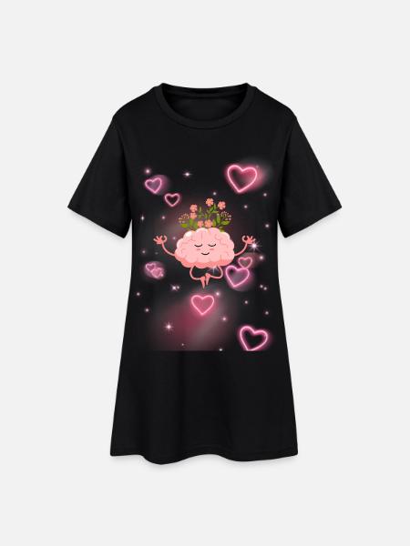 Zen-Einstellung – Wellness-Geschenk - Frauen T-Shirt-Kleid - Schwarz