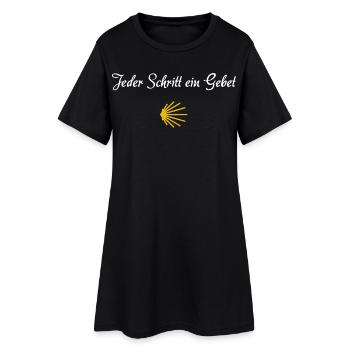 Jeder Schritt ein Gebet | Jakobsweg, Pilger - Frauen T-Shirt-Kleid - Schwarz - Vorne