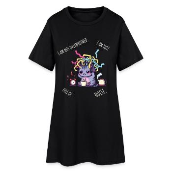 Full of Noise – Sensory Overload Cat - Women’s T-Shirt Dress - black - Front