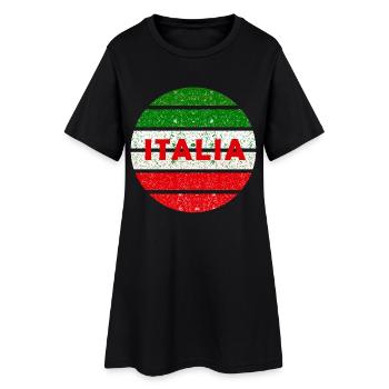 Italia Retro-Grunge Kreis - Frauen T-Shirt-Kleid - Schwarz - Vorne