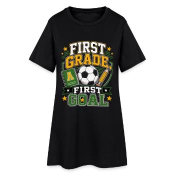 Inscriptions scolaires au football - Robe T-shirt Femme - noir - Devant