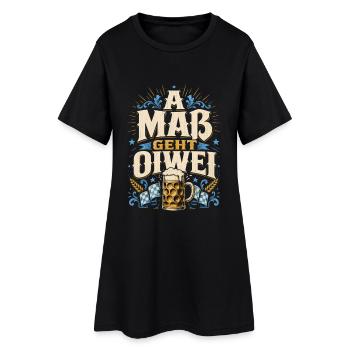 Bayerischer Bier Humor - Frauen T-Shirt-Kleid - Schwarz - Vorne