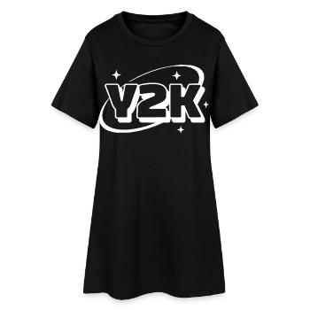 Y2K Neon Retro Stars - Women’s T-Shirt Dress - black - Front