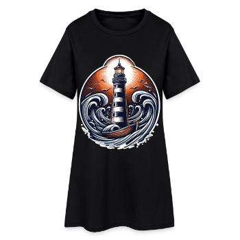 phare - Robe T-shirt Femme - noir - Devant