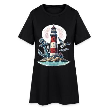 phare - Robe T-shirt Femme - noir - Devant