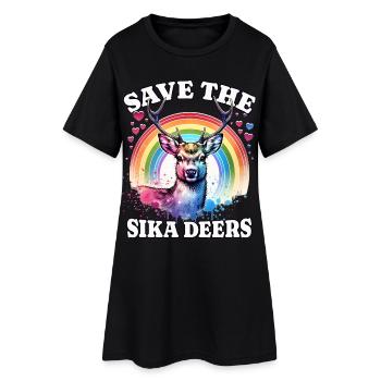 Sikahirsch Sauver le Cerf Sika - Robe T-shirt Femme - noir - Devant