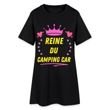 REINE du Camping-Car - Robe T-shirt Femme - noir - Devant