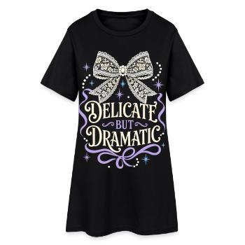 Delicate But Dramatic Bow - Women’s T-Shirt Dress - black - Front