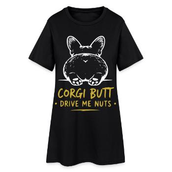 Corgi Butt Drive Me Nuts - Frauen T-Shirt-Kleid - Schwarz - Vorne
