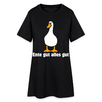 Ente gut alles gut | Cartoon - Frauen T-Shirt-Kleid - Schwarz - Vorne