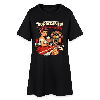 Trop rockabilly pour vos règles : PinUp de diner des années 50 - Robe T-shirt Femme - noir - Devant