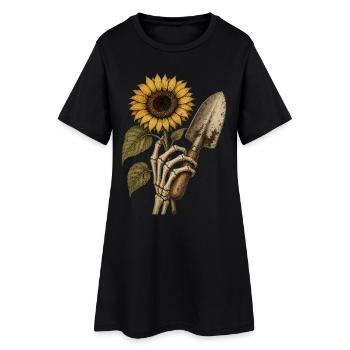 Sweat à capuche squelette de tournesol vintage Halloween - Robe T-shirt Femme - noir - Devant