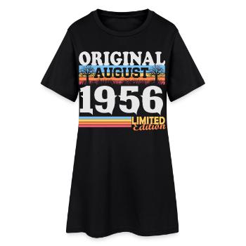 Vintage August 1956 Jahrgang Retro Geburtstag - Frauen T-Shirt-Kleid - Schwarz - Vorne